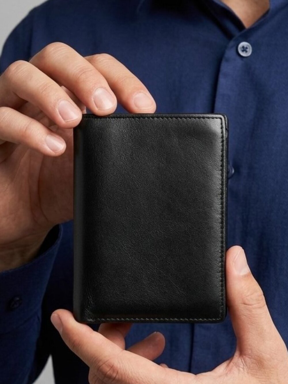 Bosca Napa Leather Double ID Trifold Wallet Black